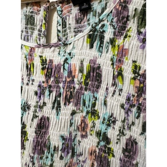 Torrid Womans Floral Smocked Top Size 3X Bloomcore Beachy Tropical Travel Vacay - Picture 8 of 11